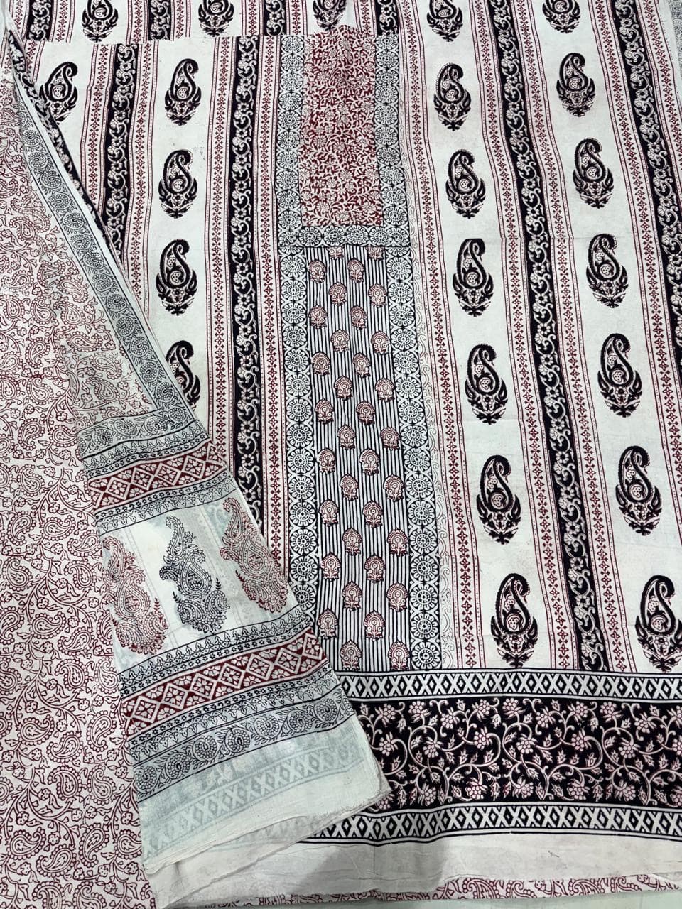 Baghprint Cotton Suit with Panel & Daman – Traditional Hand Block Print 3 Pc Suit — Piece 3