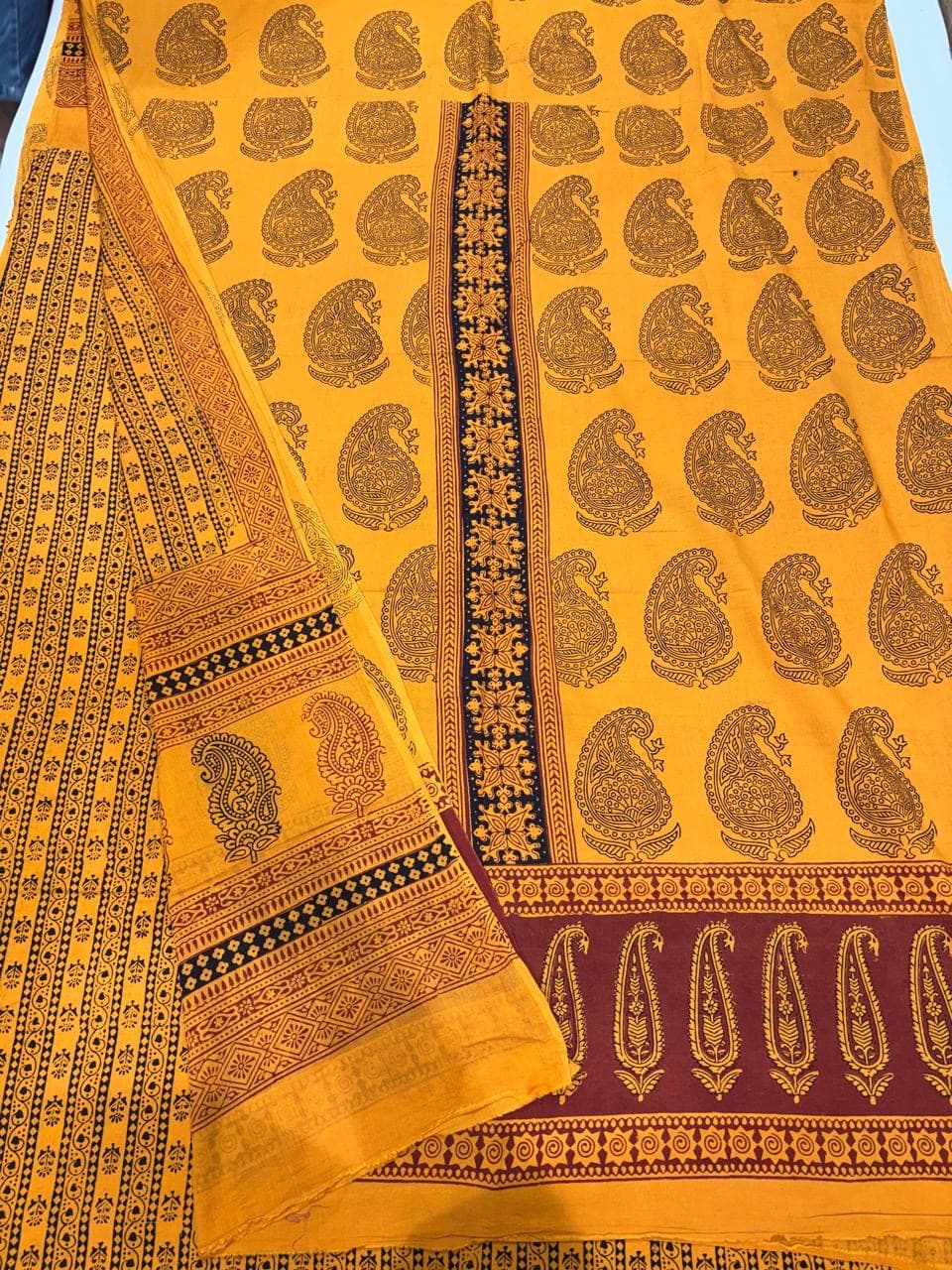 Baghprint Cotton Suit with Panel & Daman – Traditional Hand Block Print 3 Pc Suit — Piece 9