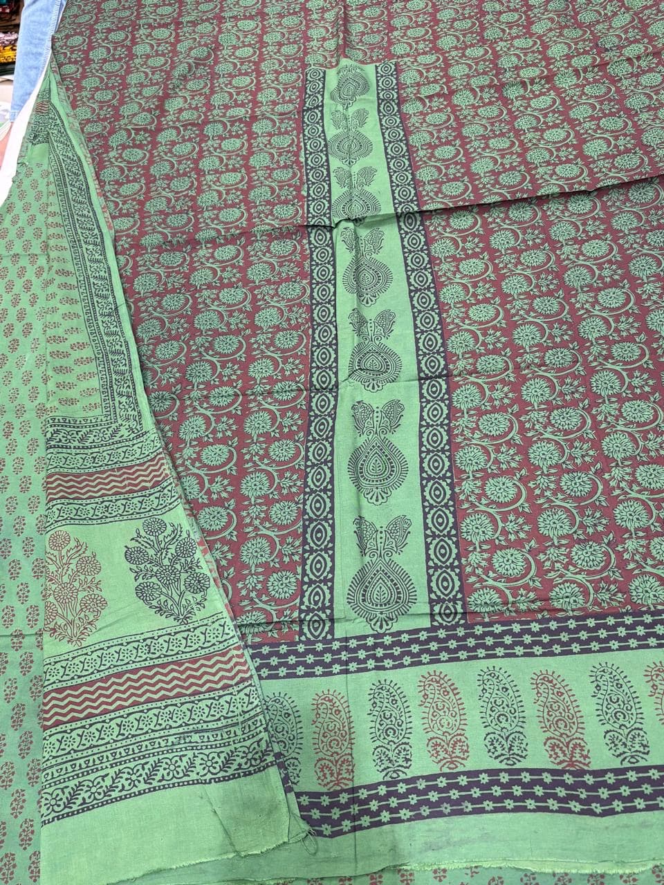 Baghprint Cotton Suit with Panel & Daman – Traditional Hand Block Print 3 Pc Suit — Piece 13