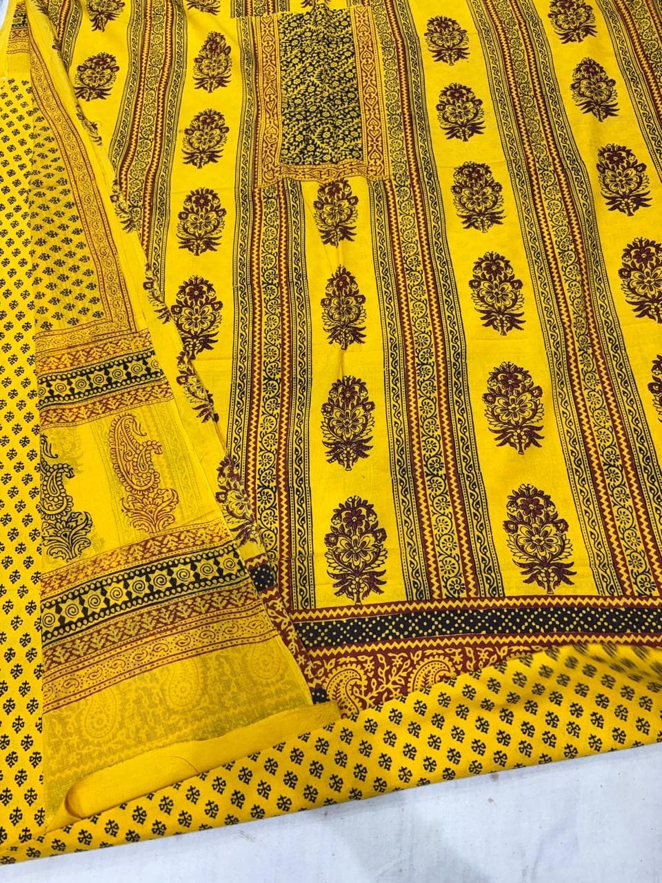 Baghprint Cotton Suit with Panel & Daman – Traditional Hand Block Print 3 Pc Suit — Piece 20