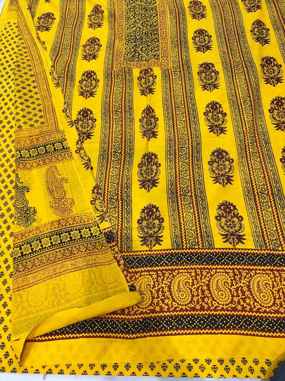 Baghprint Cotton Suit with Panel & Daman – Traditional Hand Block Print 3 Pc Suit — Piece 21