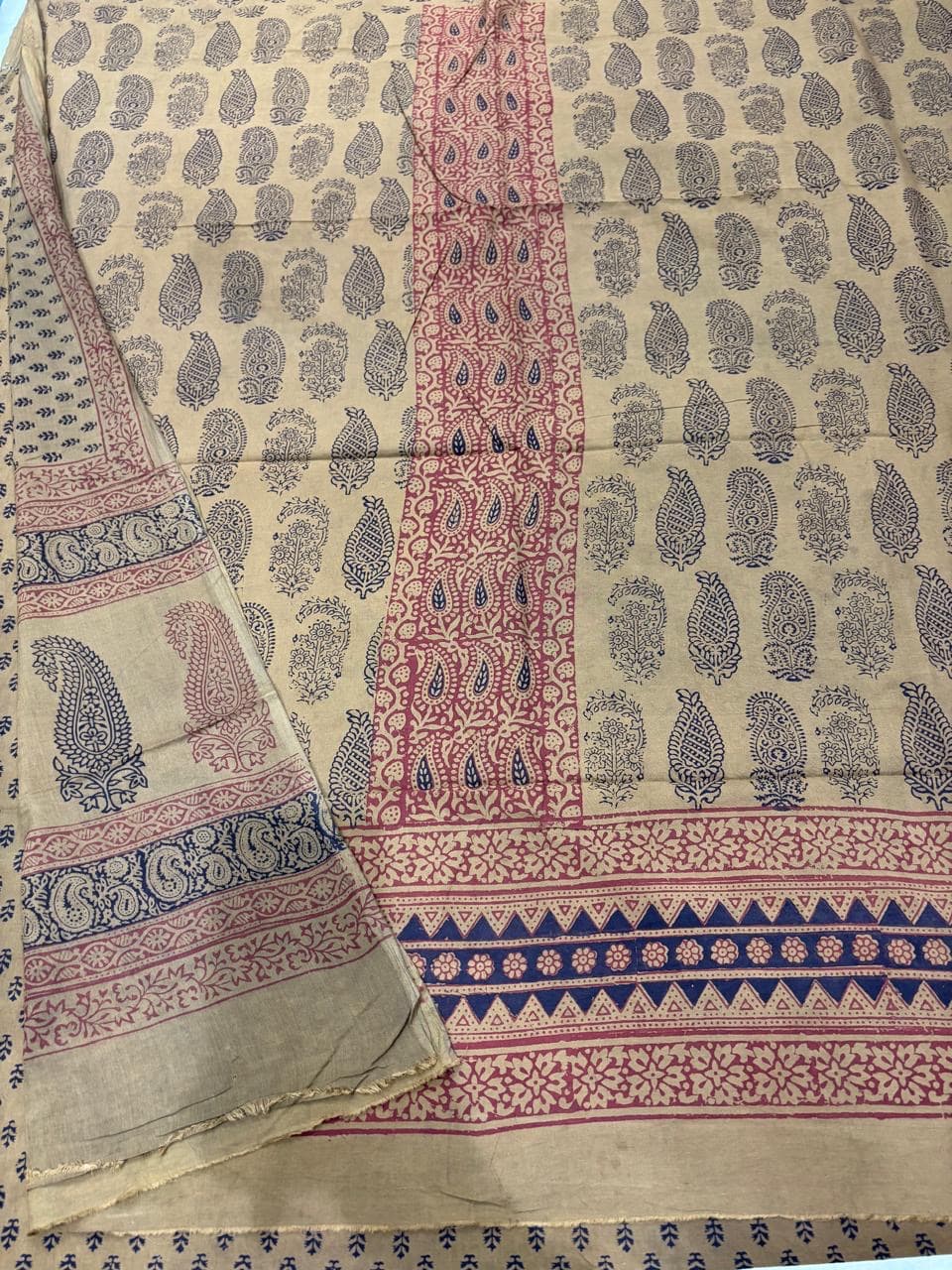 Baghprint Cotton Suit with Panel & Daman – Traditional Hand Block Print 3 Pc Suit — Piece 22