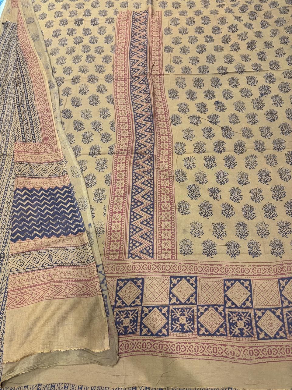 Baghprint Cotton Suit with Panel & Daman – Traditional Hand Block Print 3 Pc Suit — Piece 26